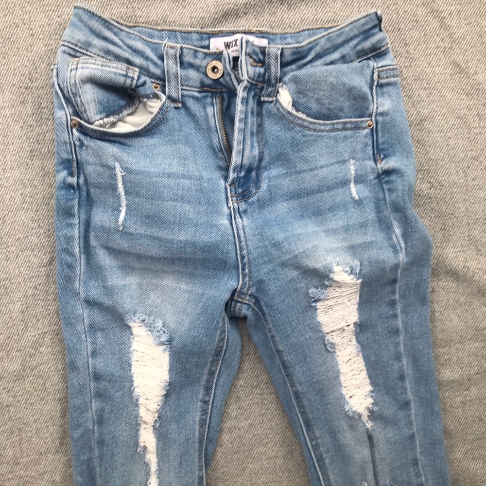 Wax Jeans Women’s Size 0 / 24  Distressed Skinny Light Wash Jeans Girls Slim Fit